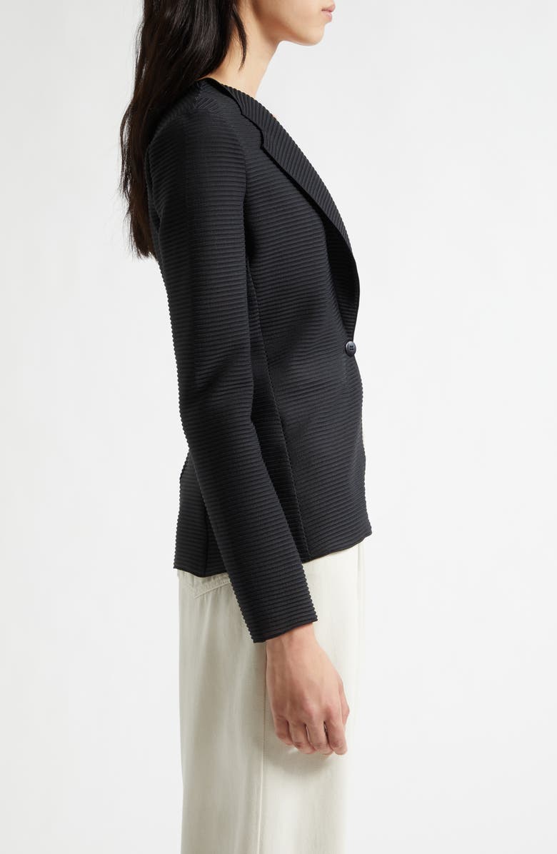 Emporio Armani Rib Jersey Jacket, Alternate, color, Solid Black