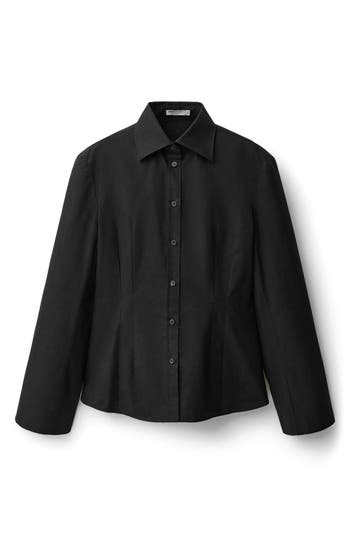 Mango Slim Fit Cotton Button-up Shirt In Black