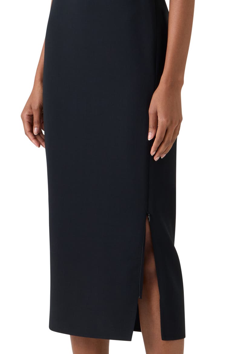 Sleeveless Zip Slit Wool Blend Sheath Dress, Alternate, color, BLACK