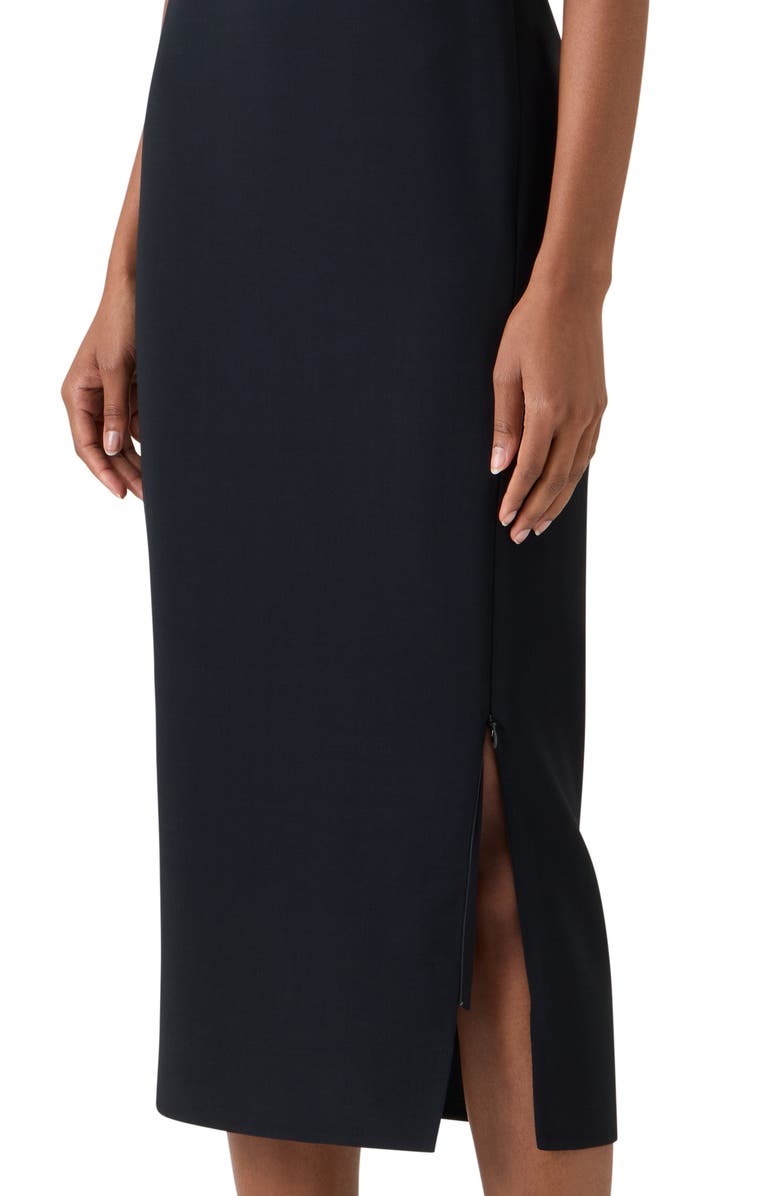 Akris Sleeveless Zip Slit Wool Blend Sheath Dress, Alternate, color, Black