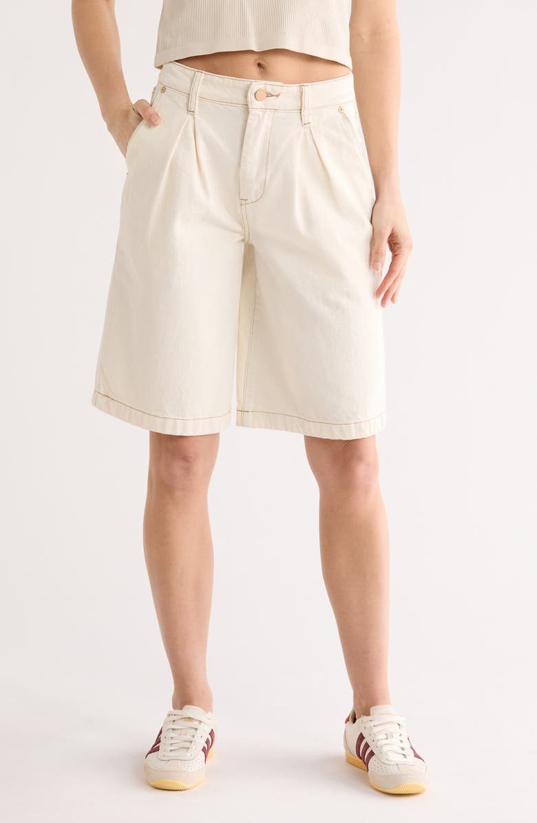 BLANKNYC Pleated Front Denim Bermuda Shorts, Main, color, Caketopper