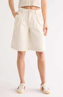 BLANKNYC Pleated Front Denim Bermuda Shorts
