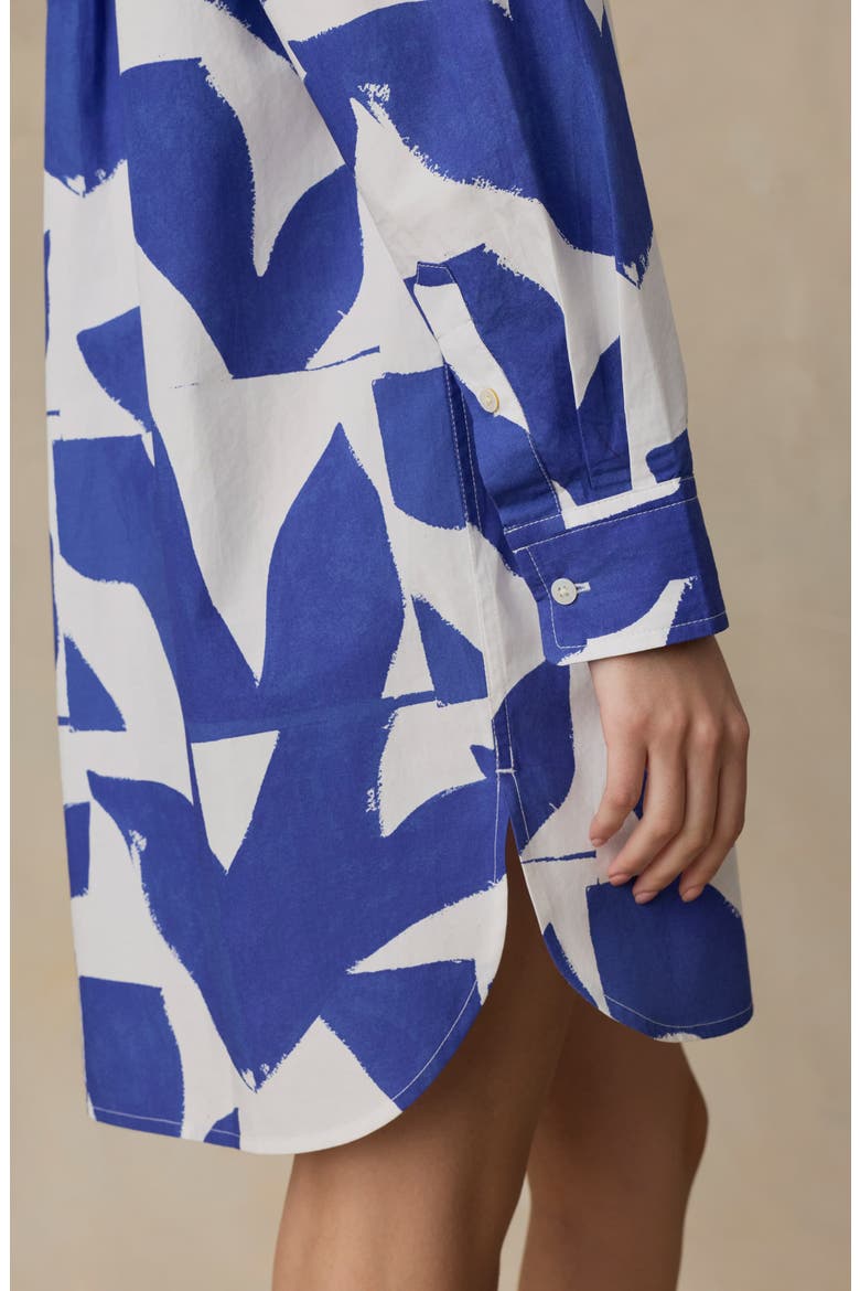 Kova Long Sleeve Cotton Poplin Shirtdress, Alternate, color, SUMMER LEAF