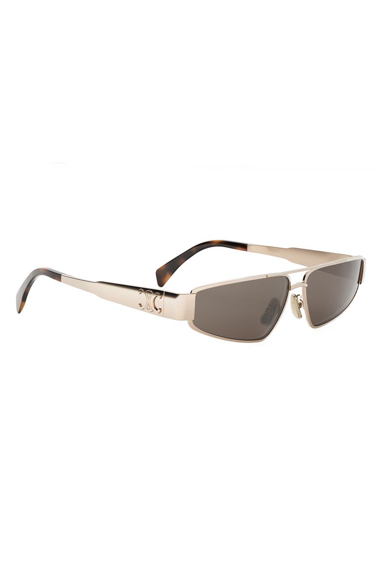 CELINE Triomphe 59mm Geometric Sunglasses, Alternate, color, Shiny Rose Gold / Brown
