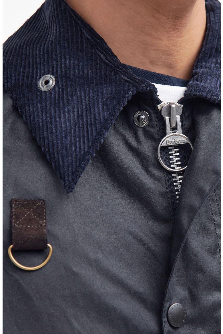 Spey Slim Waxed Cotton Jacket, Alternate, color, NAVY