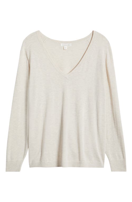 Shop Treasure & Bond Relaxed V-neck Sweater In Beige Oatmeal Light Heather