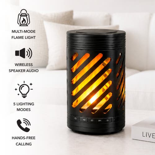 Pursonic 2-in-1 Ambient Flame Lantern Speaker & Flameglow Aromatherapy Diffuser In Multicolor