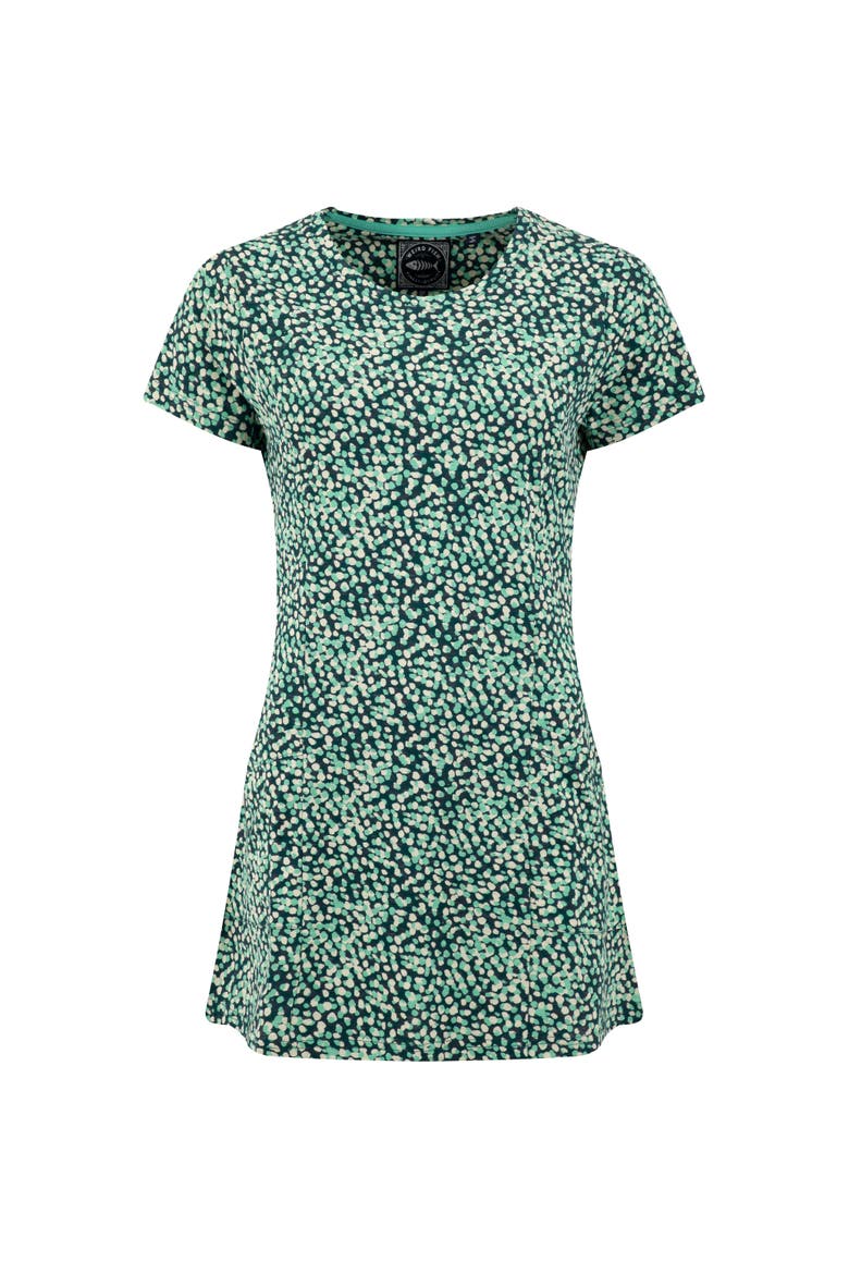 Sidra Printed Jersey Slub Tunic Top, Alternate, color, Deep Teal
