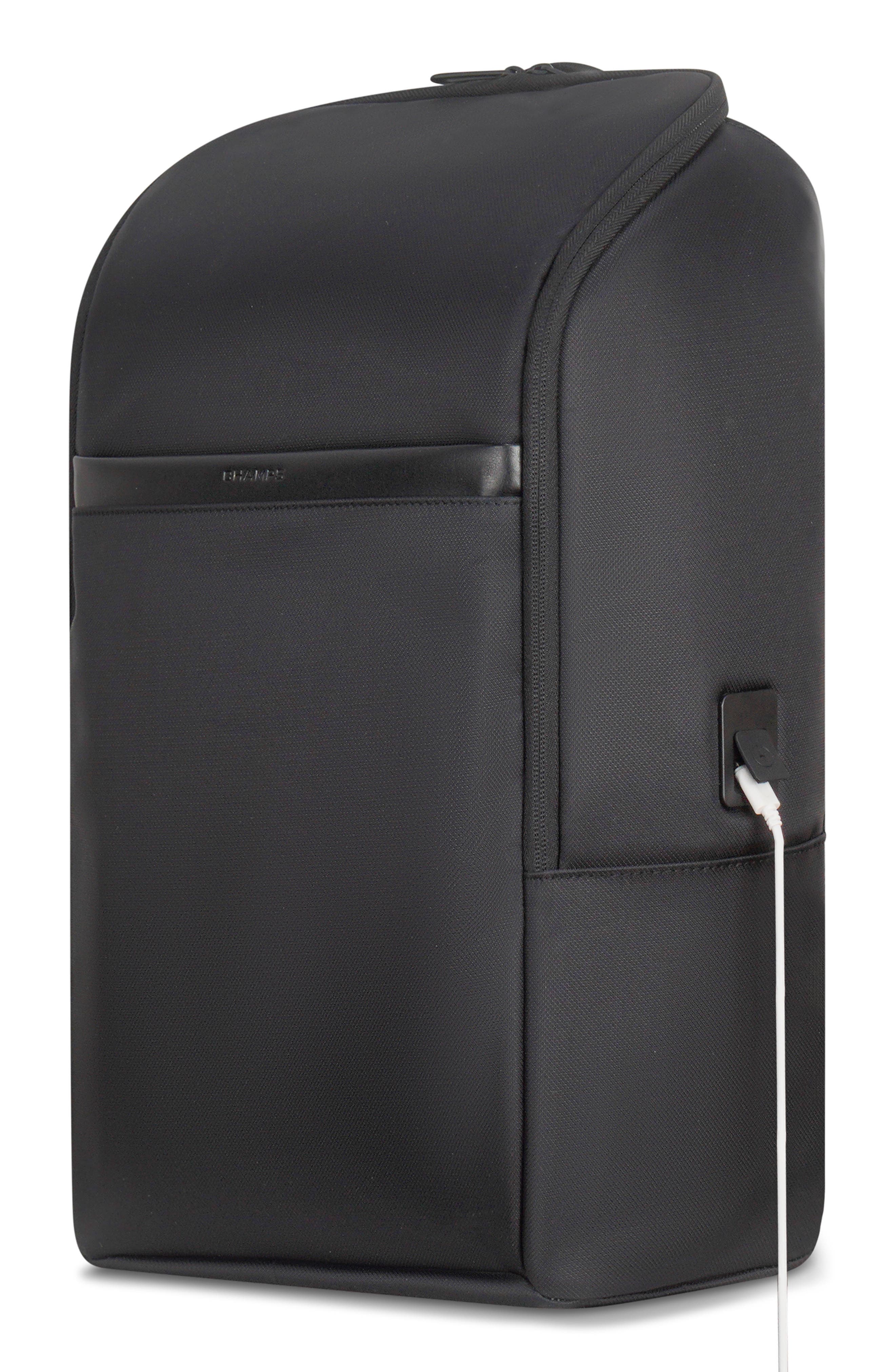 CHAMPS Waterproof Laptop Backpack, Alternate, color, Black