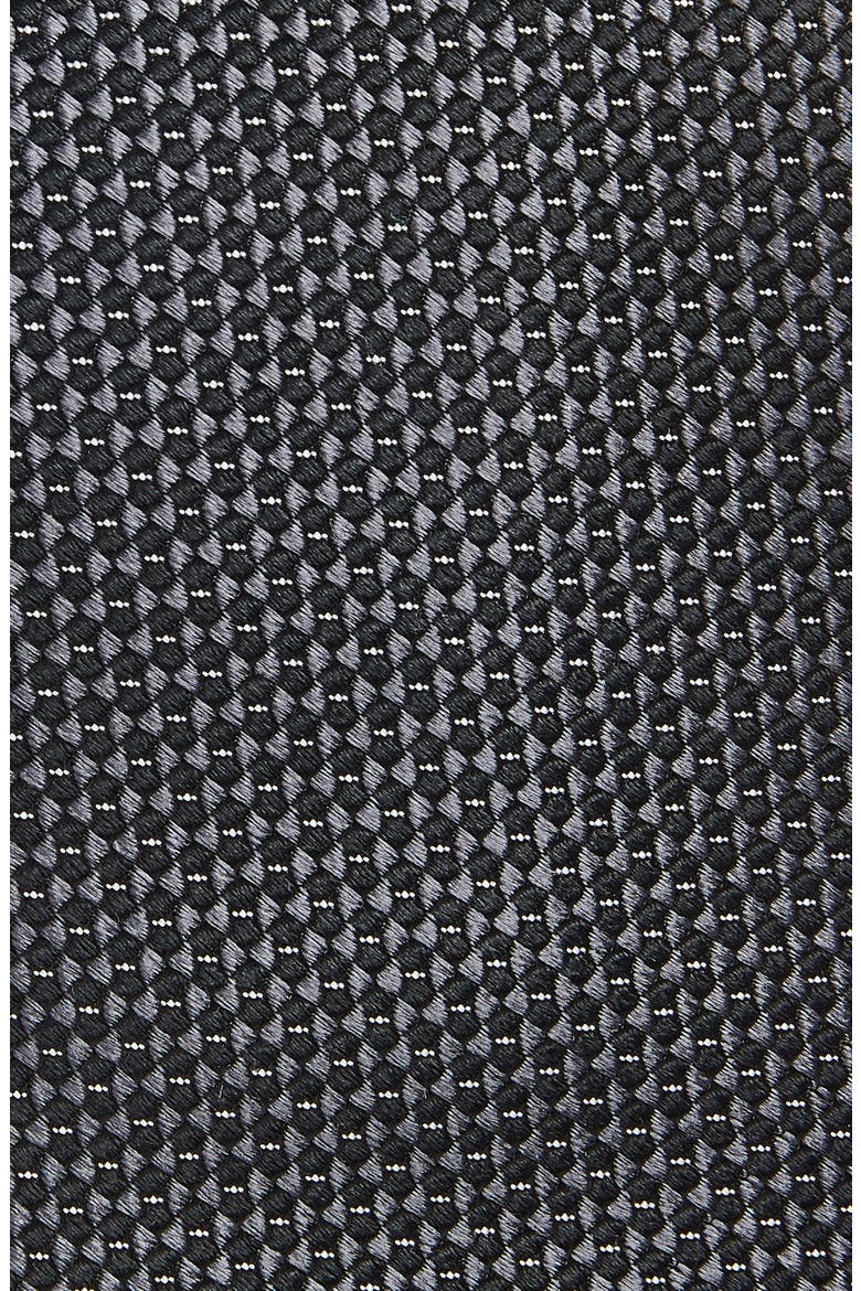 Triangle Grid Silk Tie, Alternate, color, BLACK