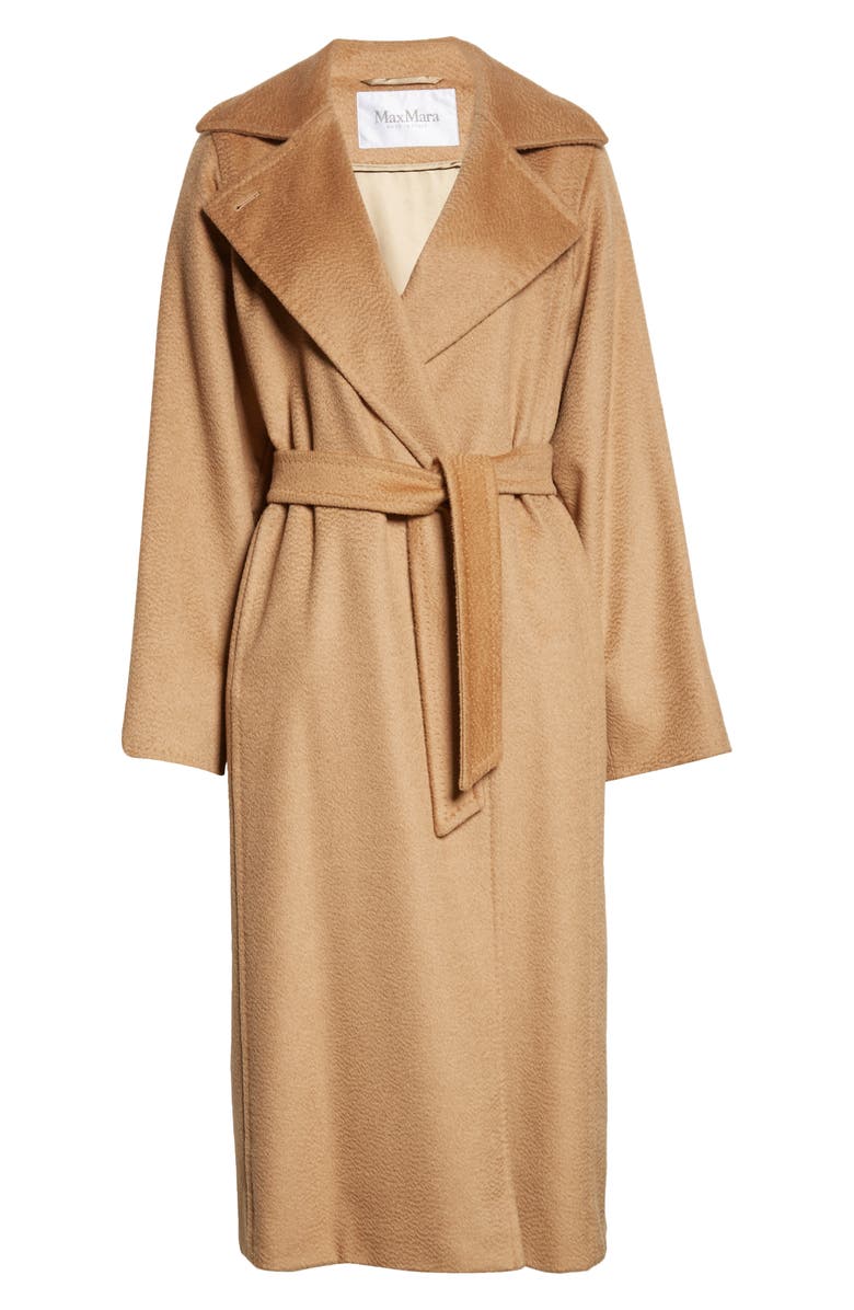 Max Mara Manuela Camel Hair Wrap Coat, Alternate, color, Camel