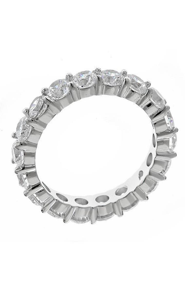 Sterling Forever Sterling Silver CZ Eternity Band Ring, Alternate, color,