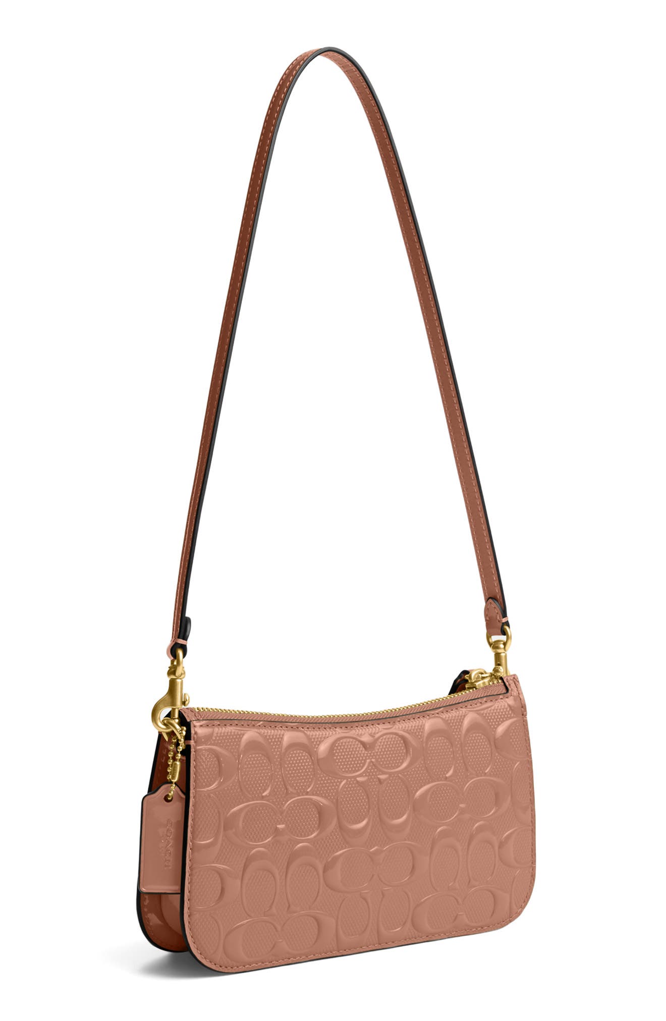 Penn Signature Patent Leather Shoulder Bag, Alternate, color, CAPPUCCINO