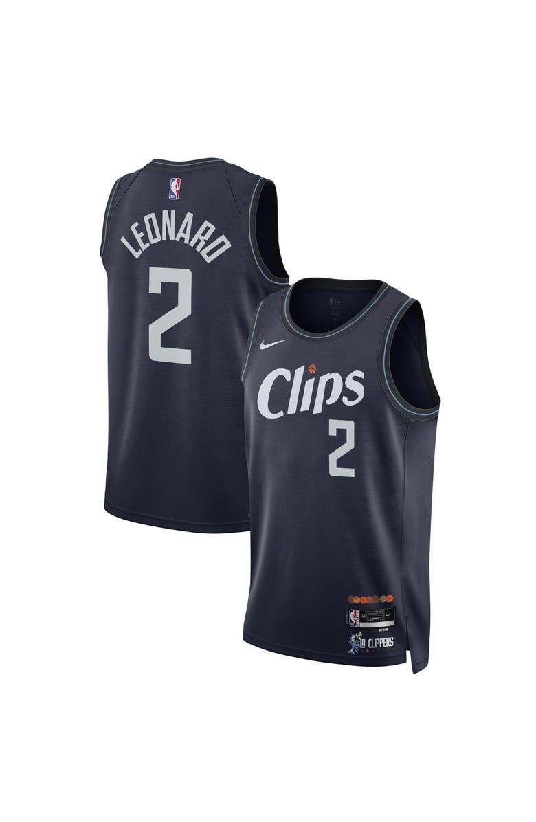 Nike Unisex Nike Kawhi Leonard Navy LA Clippers 2023/24 Swingman Jersey - City Edition, Main, color, 