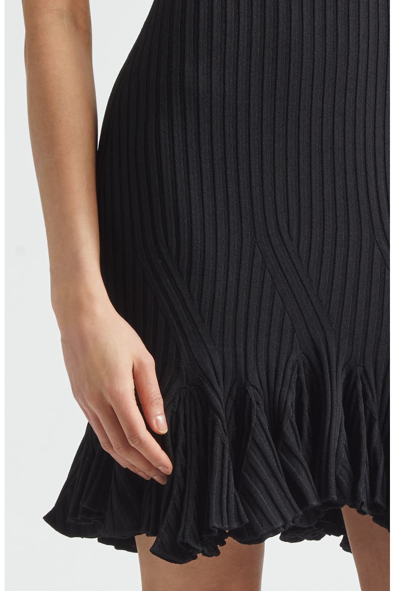 Leandra Short Sleeve Rib Sweater Dress, Alternate, color, BLACK