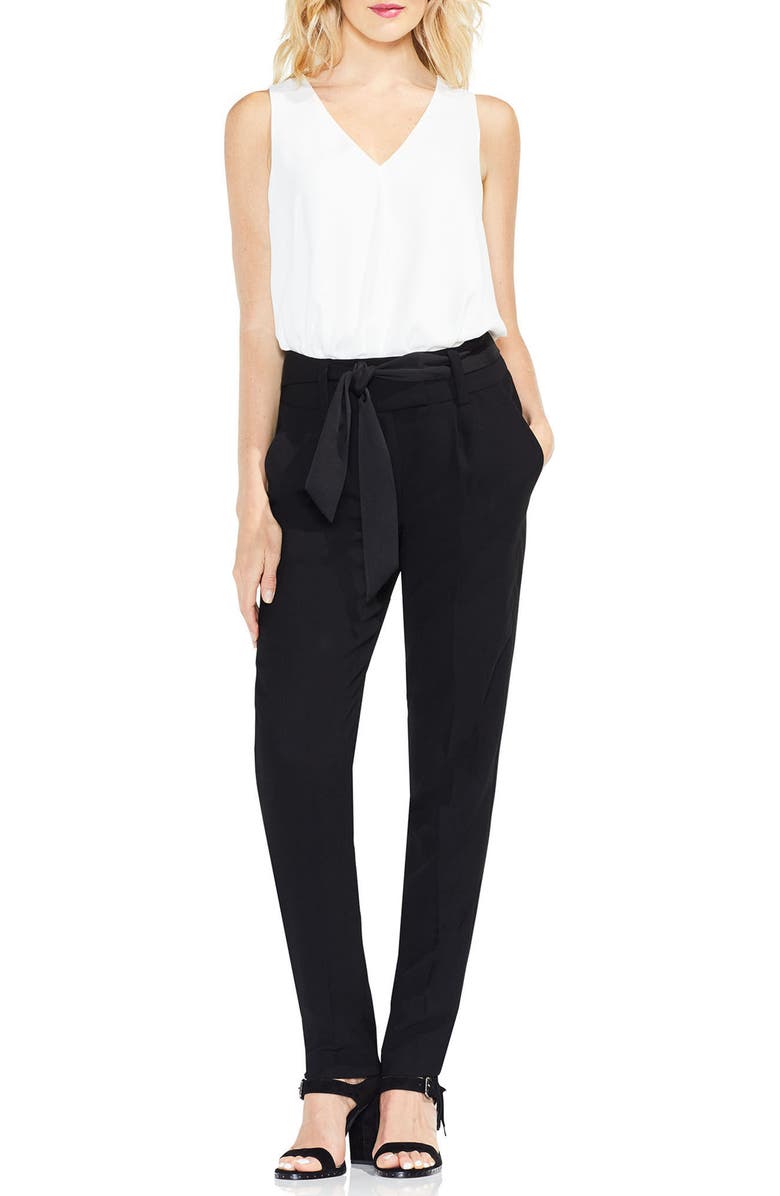 Vince Camuto Matte Shine Crepe Slim Leg Pants, Alternate, color,