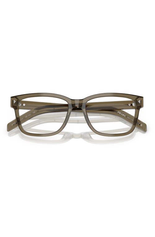 Prada 53mm Rectangular Optical Glasses In Transparent