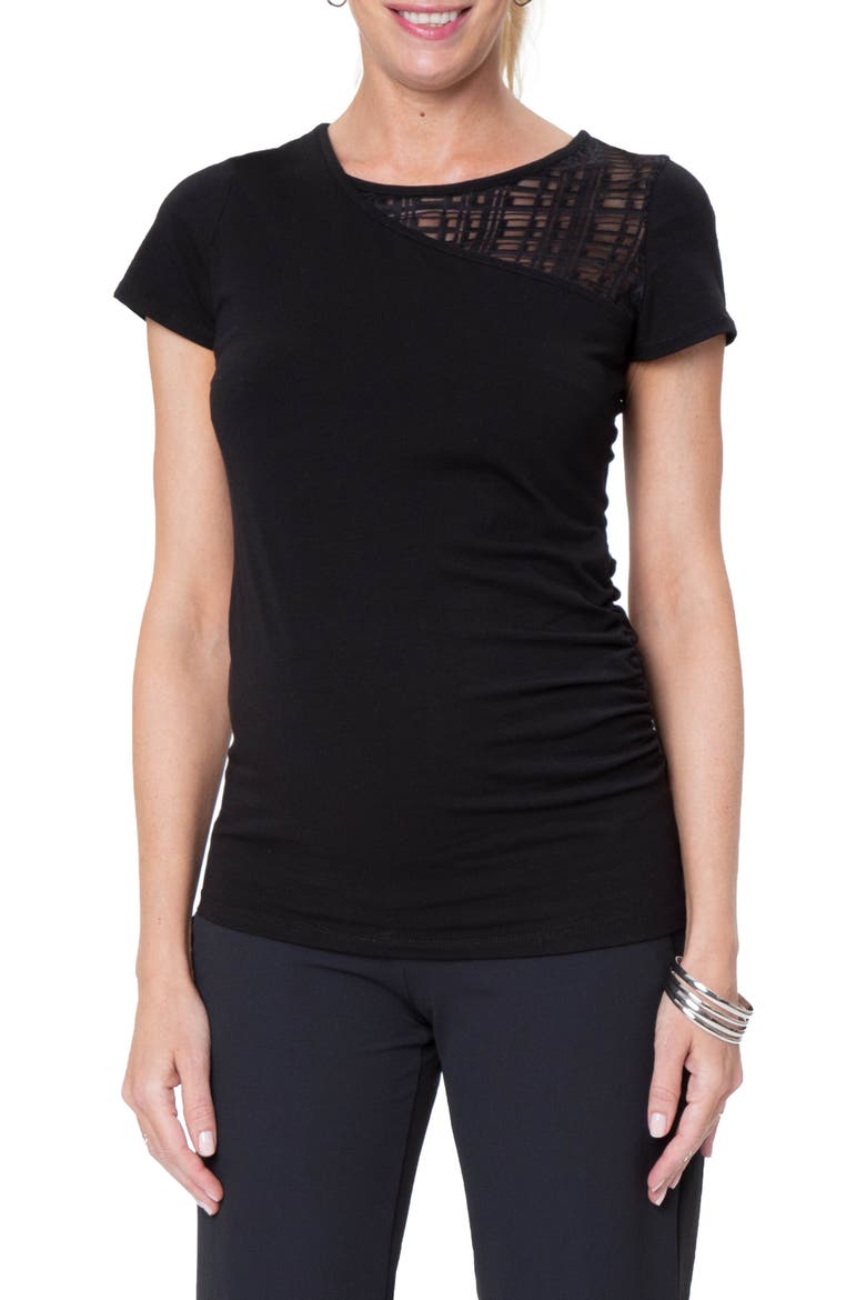 City Maternity/Nursing T-Shirt, Main, color, BLACK