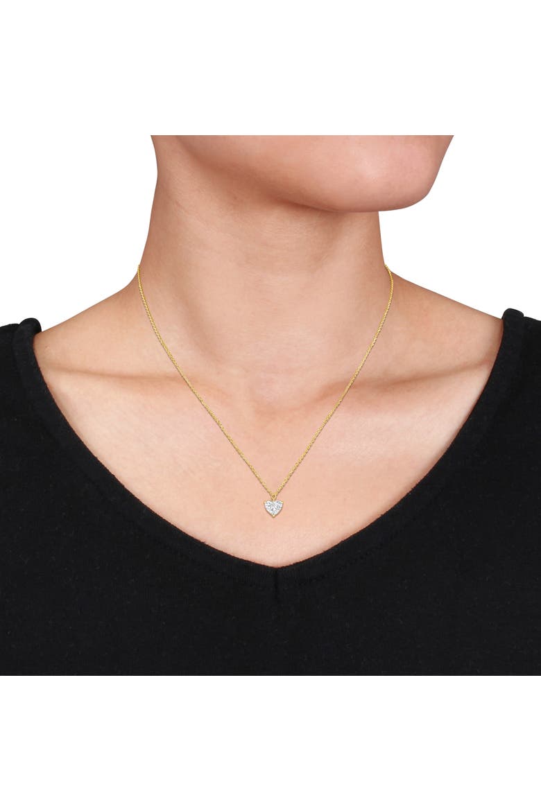 Lab Grown Diamond Heart Necklace 14K, Alternate, color, Yellow Gold
