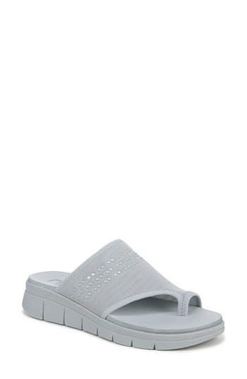 Ryka Women's Elegance Washable Toe Loop Slide Sandals In Pearl Blue