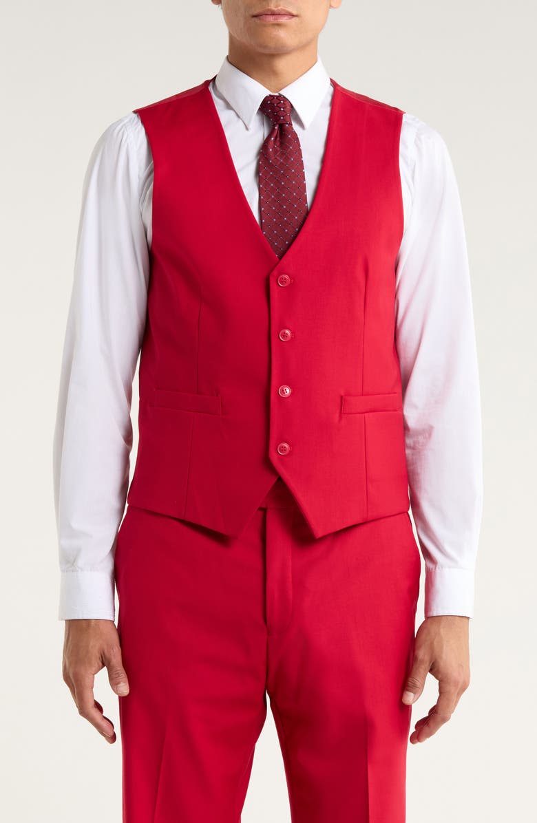 ZEGARIE Red Mélange 3-Piece Suit, Alternate, color, Red