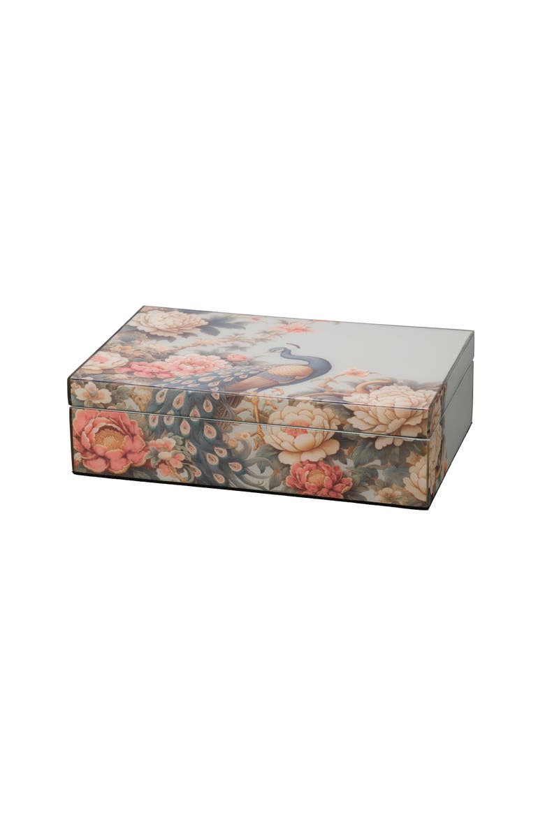 Mural Laquered Decorative Box, Main, color, Blue