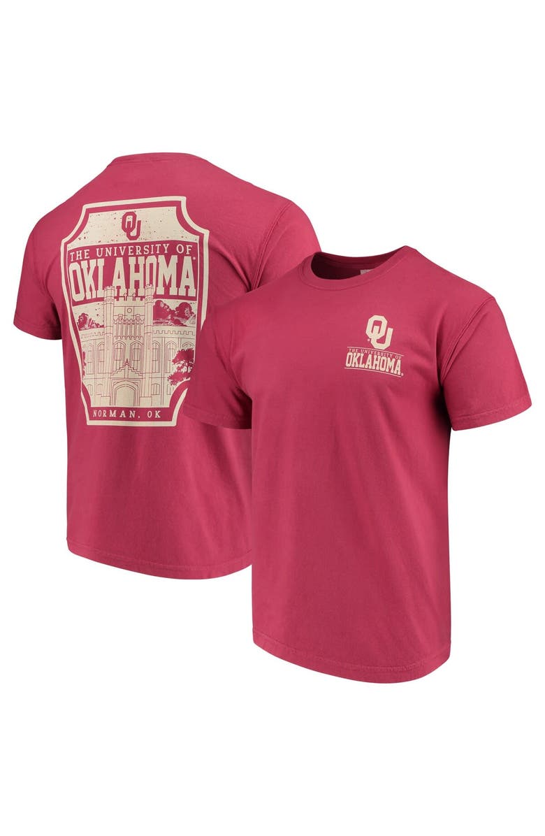 IMAGE ONE Men's Crimson Oklahoma Sooners Comfort Colors Campus Icon T-Shirt, Main, color, 