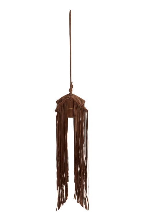 Altuzarra Mini Origami Fringe Suede Crossbody Bag In Brown