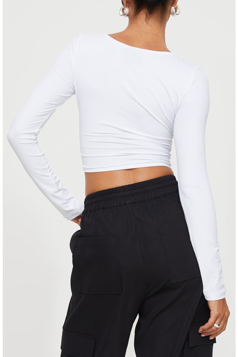 Dunford Crossover Long Sleeve Top, Alternate, color, WHITE