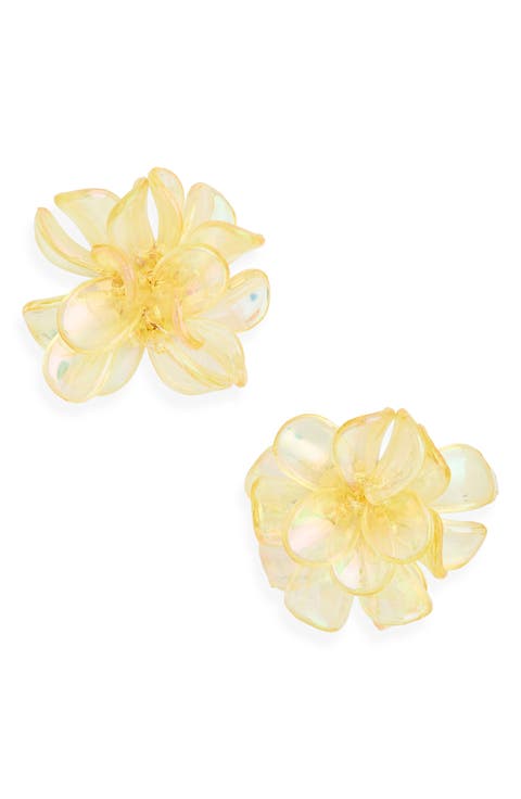 Resin Floral Stud Earrings