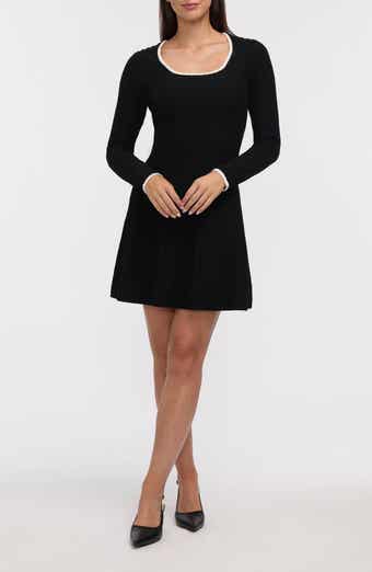 Ellen Tracy Square Neck Sweater Dress