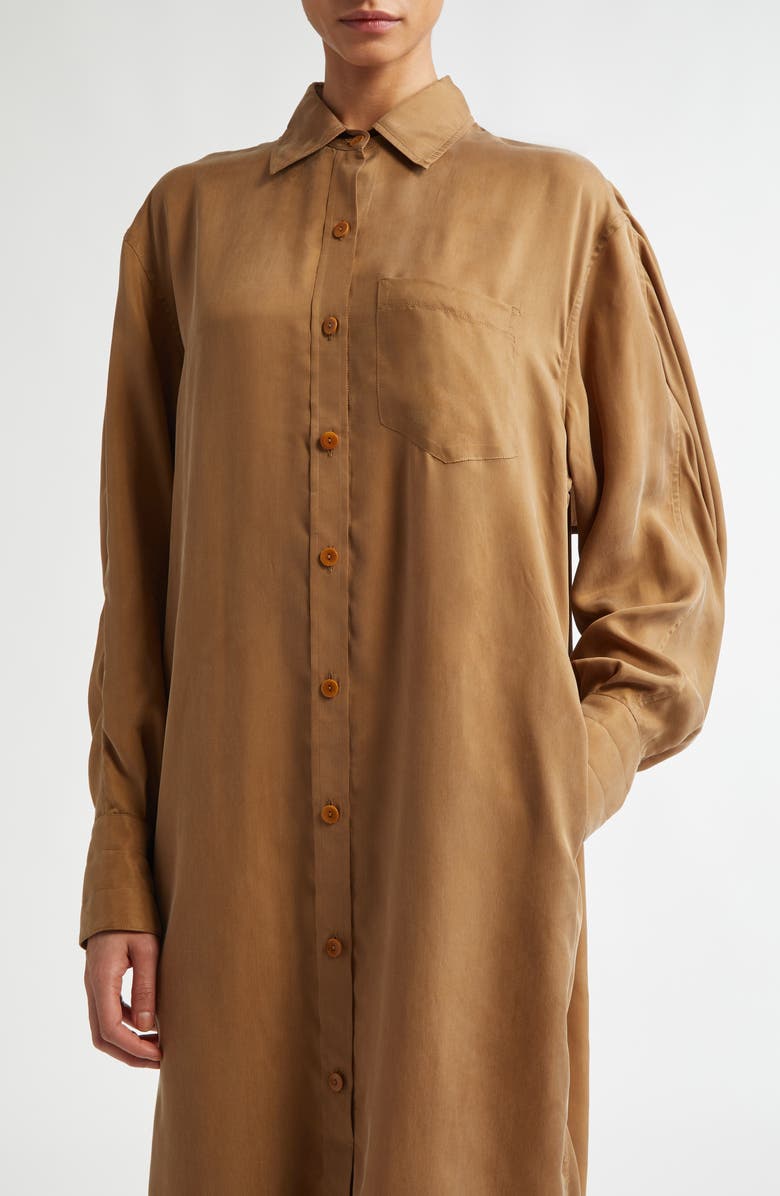 Maria McManus Cape Long Sleeve Midi Shirtdress, Alternate, color, Adobe