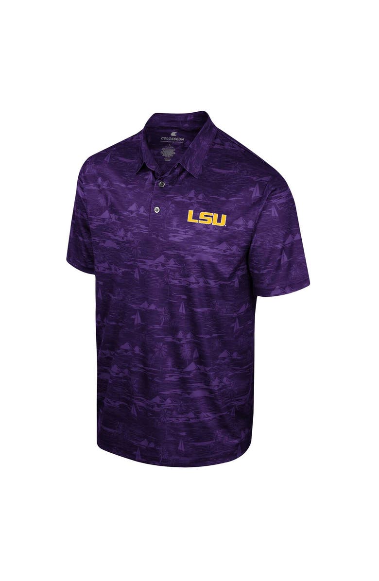 COLOSSEUM Men's Colosseum Purple LSU Tigers Daly Print Polo, Alternate, color,