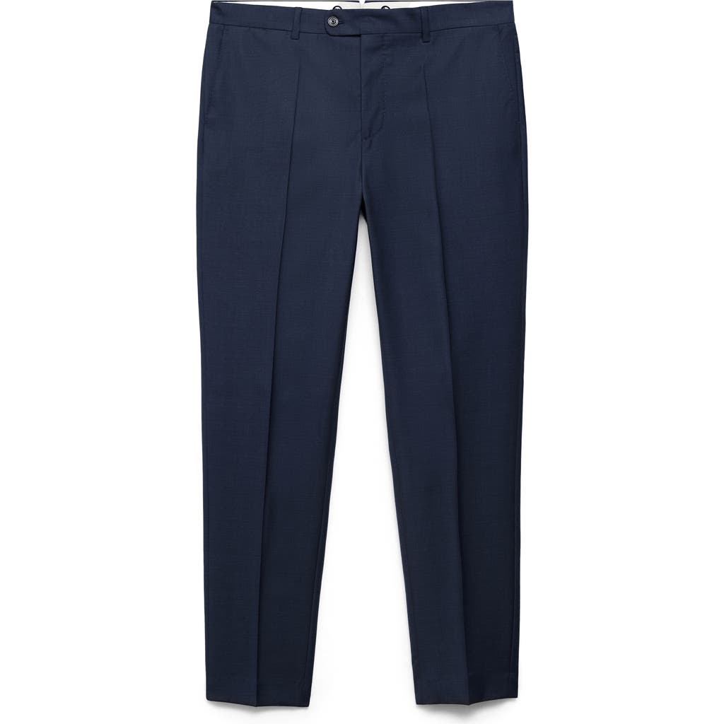 Mango Slim Fit Virgin Wool Suit Pants In Blue