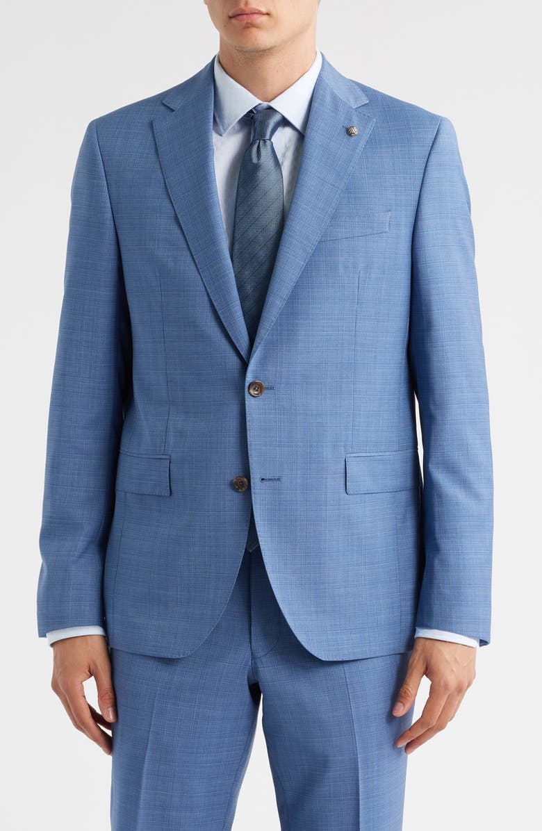 Jack Victor Esprit Light Blue Screen Weave Super 100s Wool Suit, Alternate, color, Light Blue