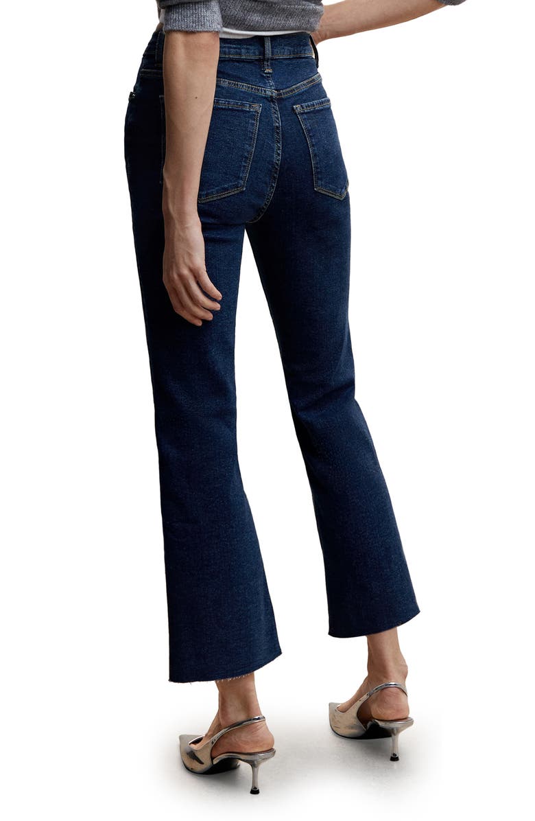 MANGO Raw Hem Crop Flare Jeans, Alternate, color, 
