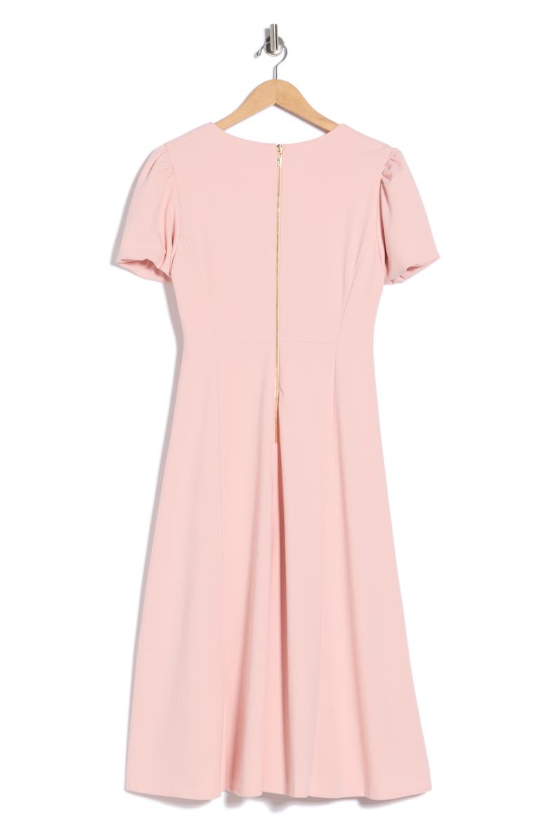 Bubble Sleeve Fit & Flare Dress, Alternate, color, POWDER PINK