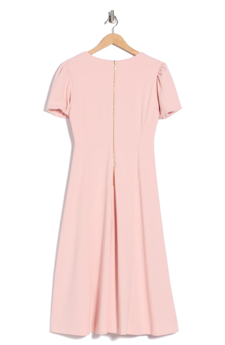DKNY Bubble Sleeve Fit & Flare Dress, Alternate, color, Powder Pink