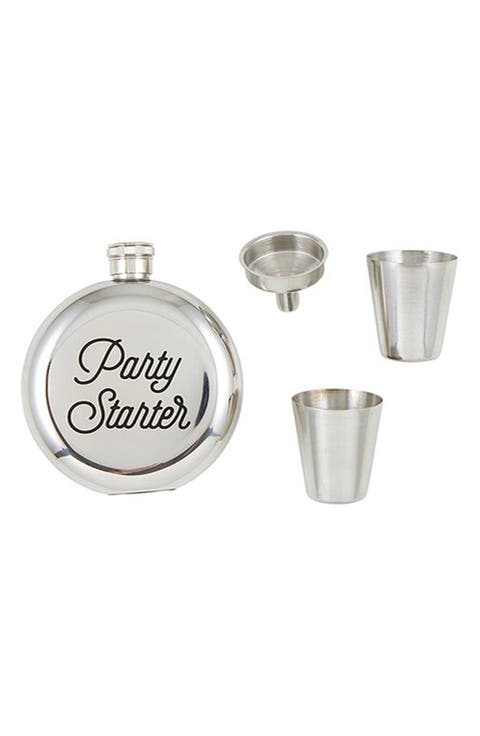 Flask, Funnel & Shot Cups Set