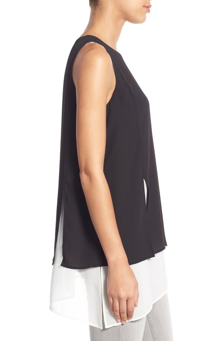 Halogen<sup>®</sup> Sleeveless Double Layer Asymmetrical Blouse, Alternate, color, 
