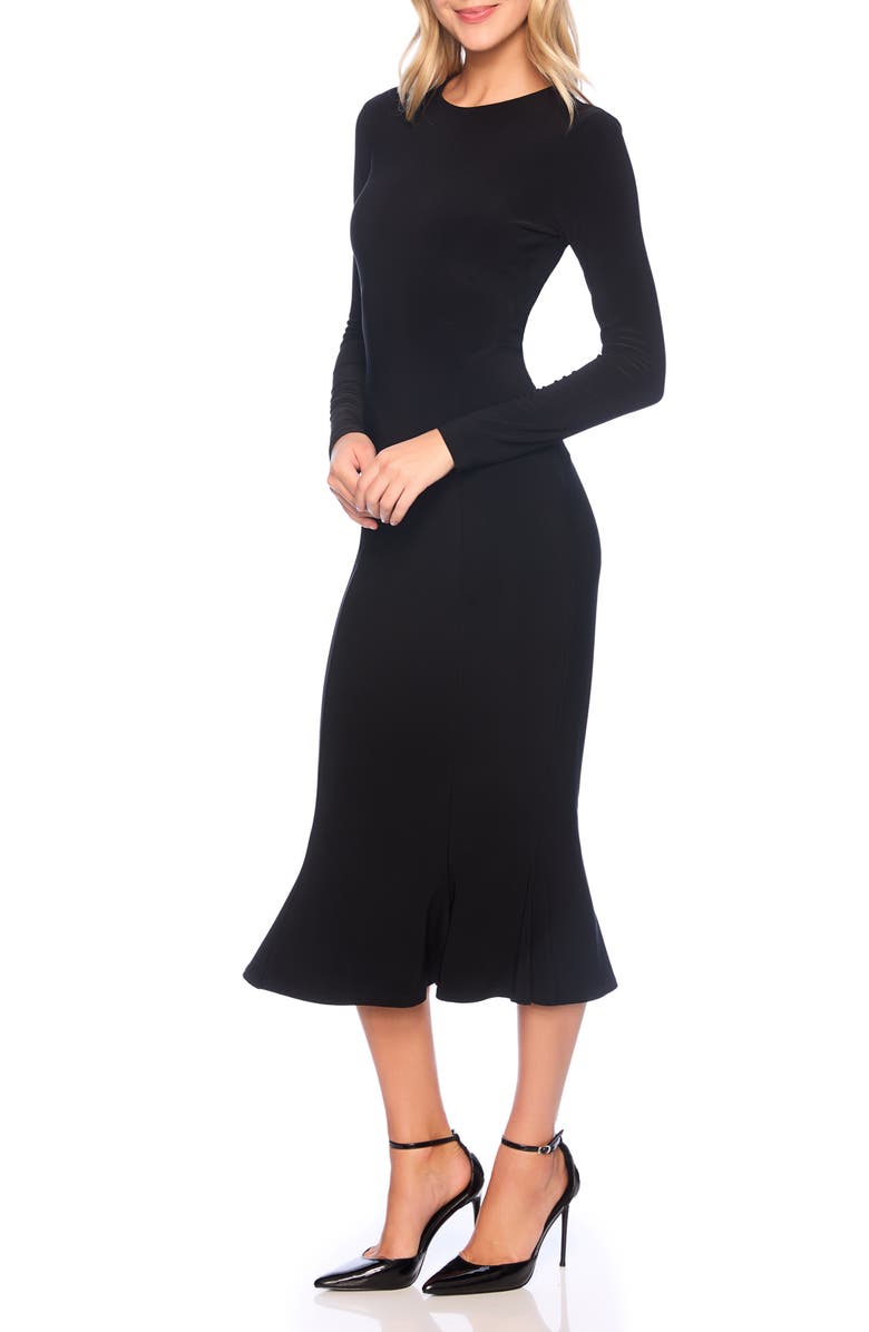 Susana Monaco Long Sleeve Matte Jersey Midi Dress, Alternate, color, 