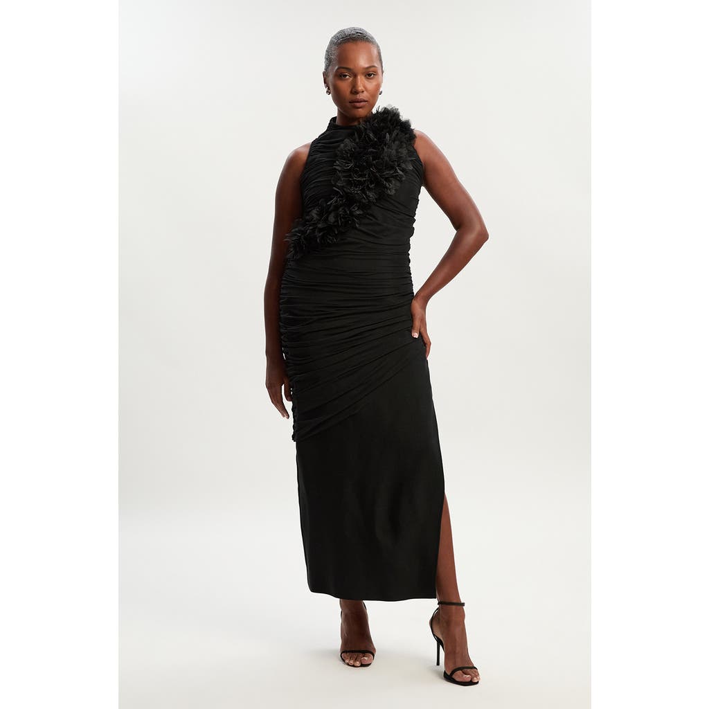 Karen Millen Bandage Knitted Maxi Dress In Black