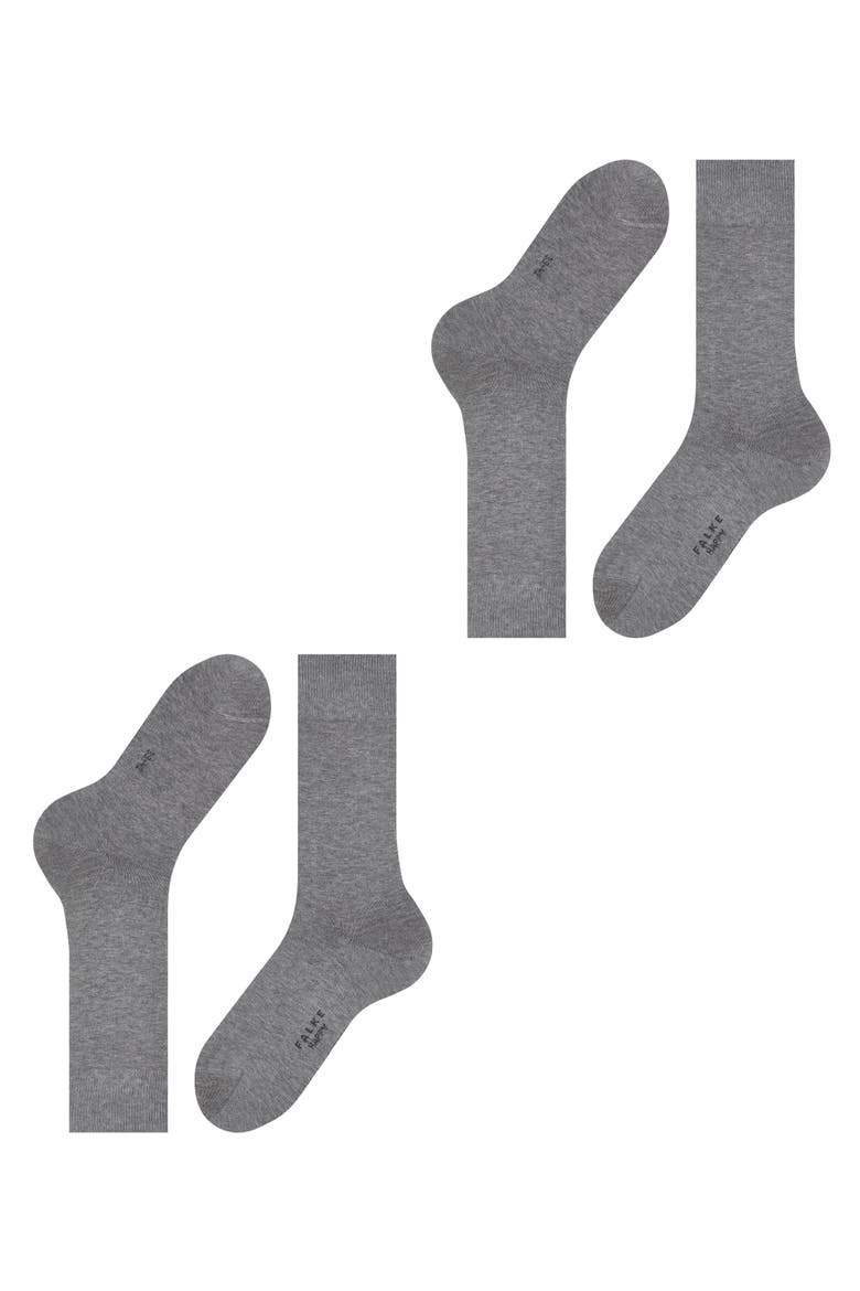 Happy 2-Pack Cotton Socks, Alternate, color, Light Grey Melange