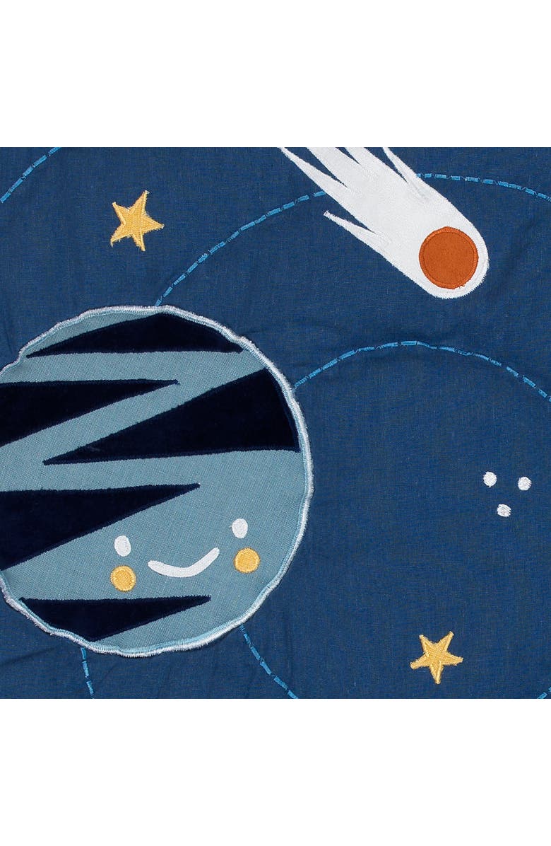 Lambs & Ivy Milky Way Space Galaxy 4-Piece Nursery Baby Crib Bedding Set, Alternate, color, Blue