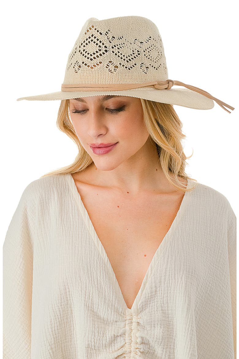 Open Knit Wide Brim Panama Hat, Alternate, color, LIGHT TAN