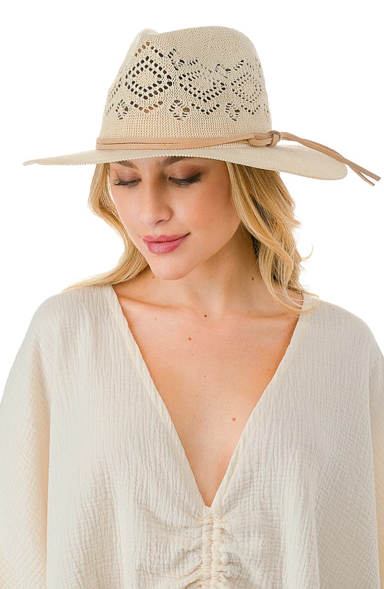 MARCUS ADLER Open Knit Wide Brim Panama Hat, Alternate, color, 