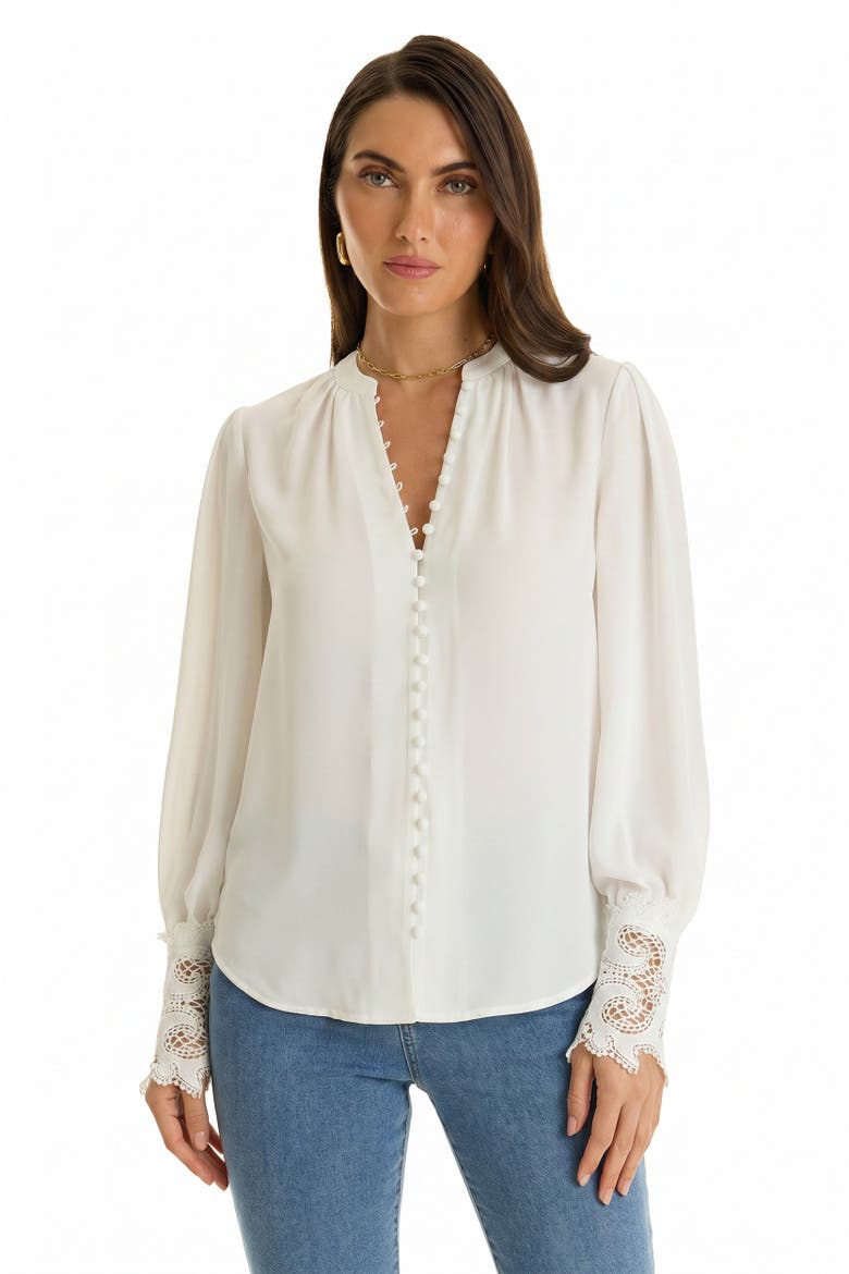 Blake Lace Sleeve Blouse, Main, color, White