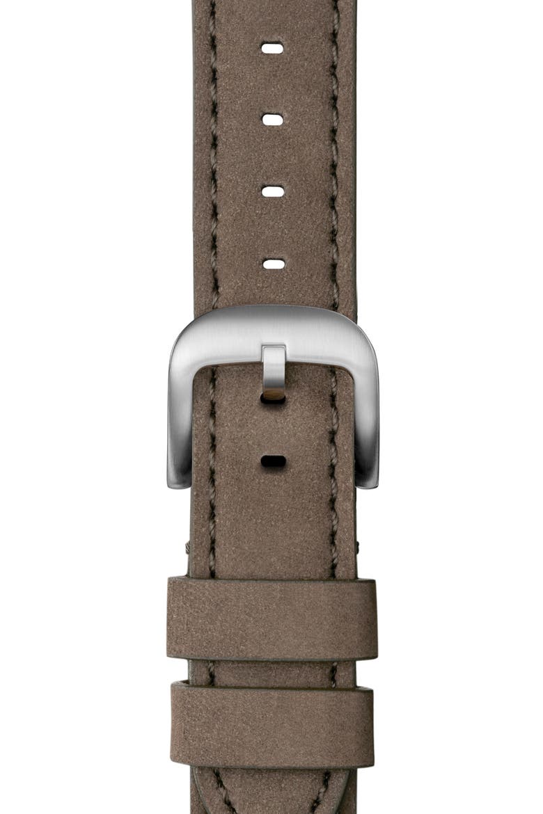 Leather Apple Watch® Band, Alternate, color, HEATHER GRAY
