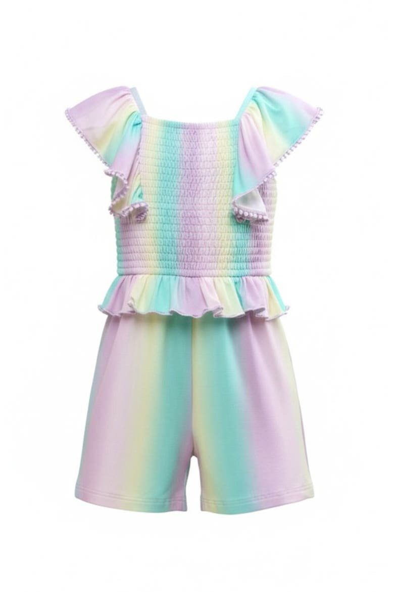 Mermaid Breeze Ombre Ruffle Romper, Main, color, Blue-Green