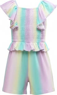 Mia Belle Girls Mermaid Breeze Ombre Ruffle Romper